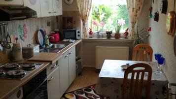 Kühlschrank, Mikrowelle, Ofen, Herdplatte