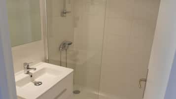 Hair dryer, towels, toilet paper