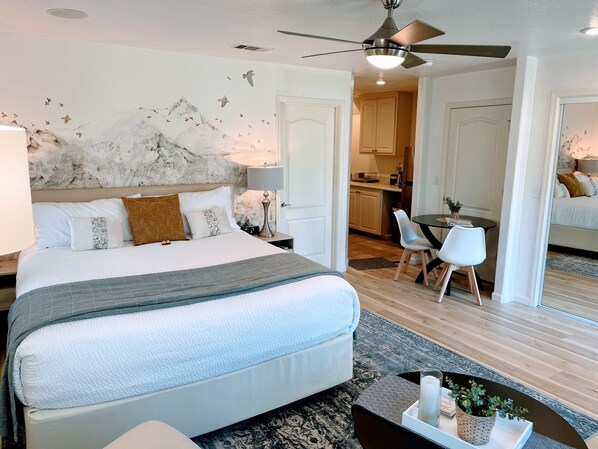 Iron/ironing board, travel cot, free WiFi, bed sheets