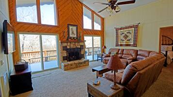 Téléviseur connecté, foyer, lecteur de DVD, livres