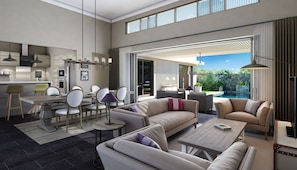 Villa, 3 Schlafzimmer, Gartenblick | Wohnbereich | Fernseher