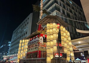 A traditional lantern display in an urban setting. - Stay SAKURA Kyoto Nijo Castle West I (Kyoto)