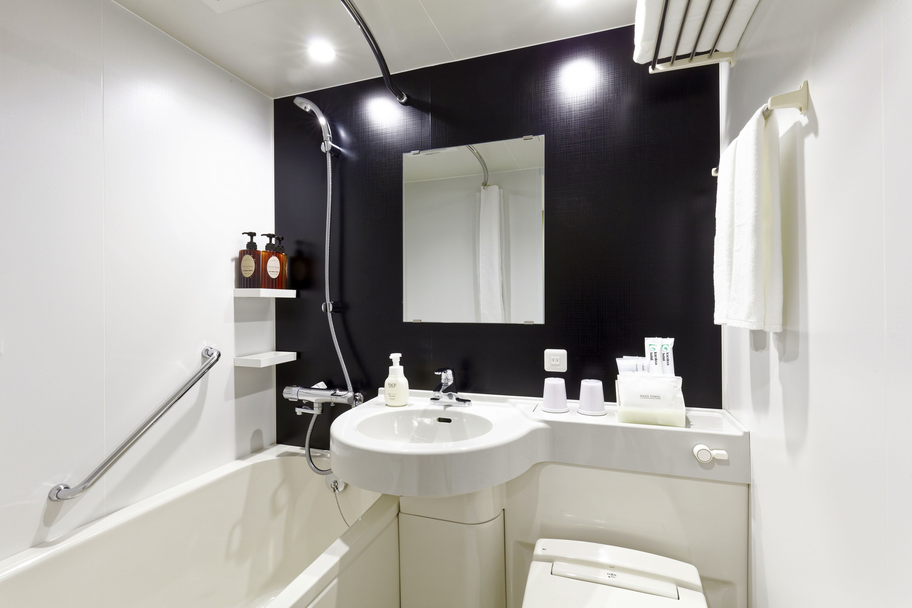 free toiletries, hair dryer, slippers, bidet