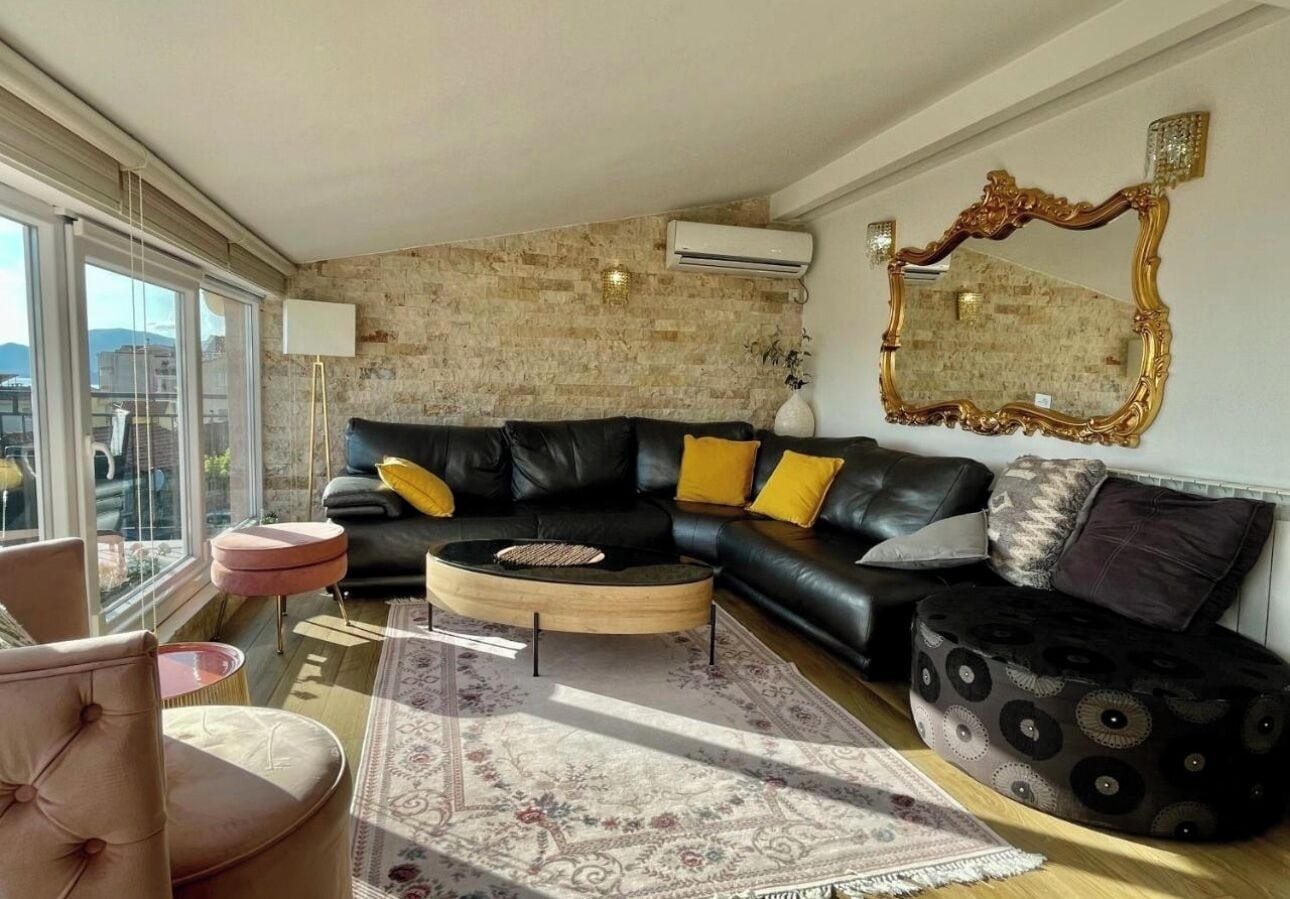 Appartement Confort, 2 chambres, balcon, vue mer | Coin séjour