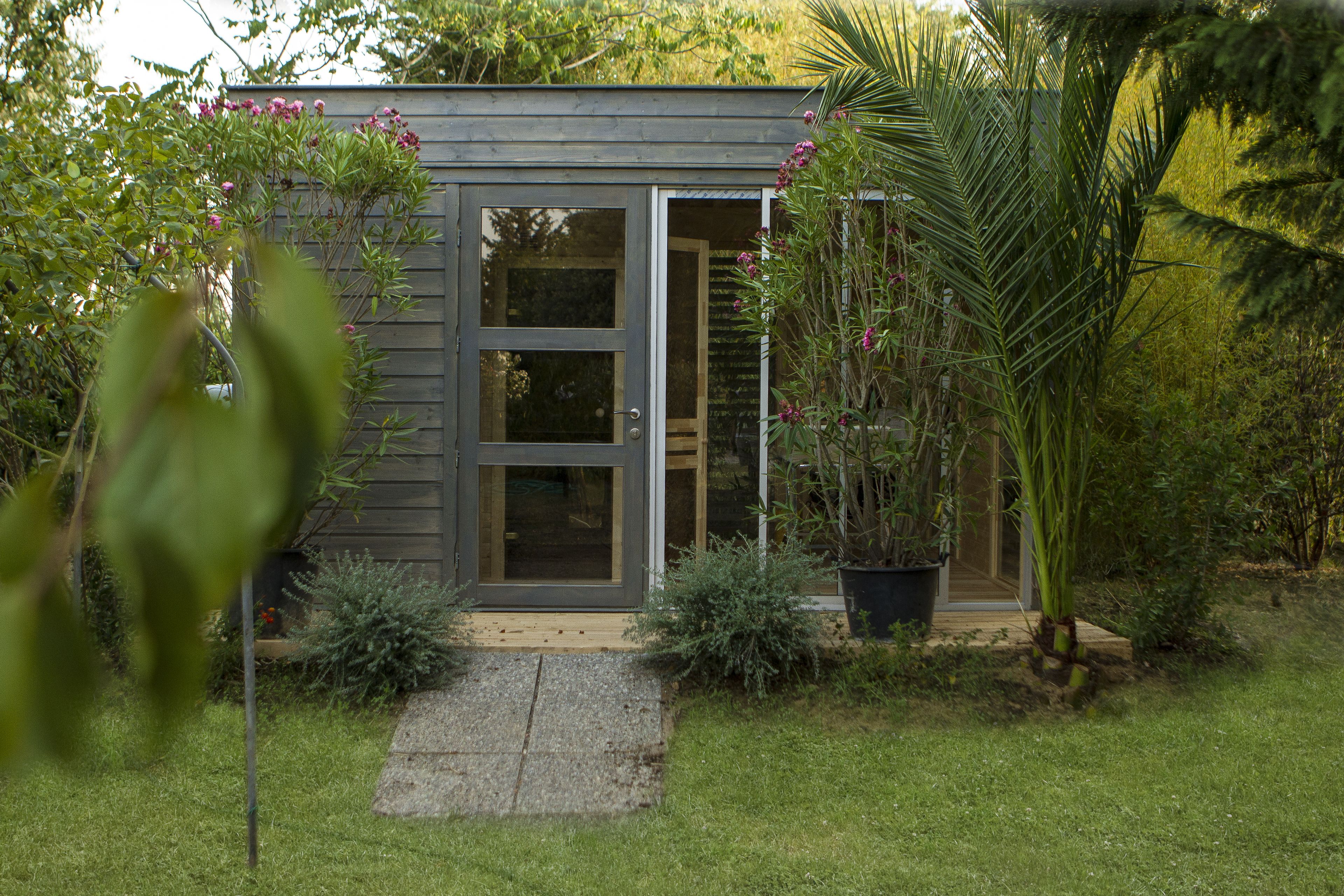 Estudio Deluxe, 1 habitación, sauna, vista al jardín | Sauna | Sauna, tratamientos corporales y masajes con piedras calientes 