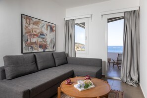 Superior Double Room, 1+1, Sea View | Living area | LCD TV