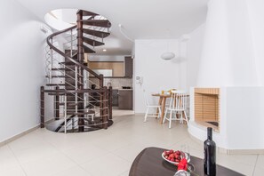 Villa, 4 Bedrooms, Private Pool (Aspronisi) | Living area | 42-inch flat-screen TV with satellite channels, TV, DVD player