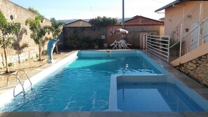 Outdoor pool, pool loungers