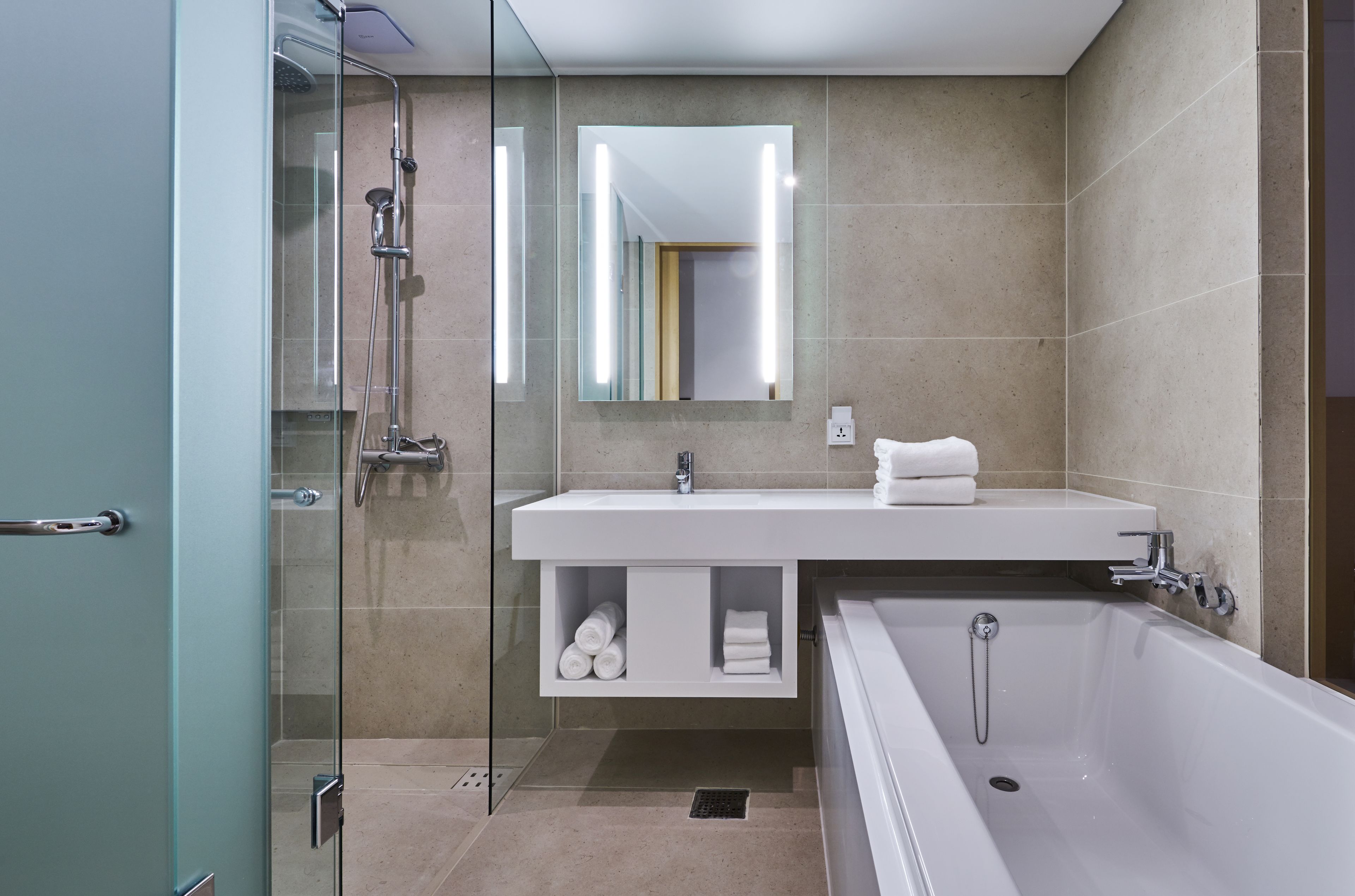 shower, eco-friendly toiletries, hair dryer, slippers