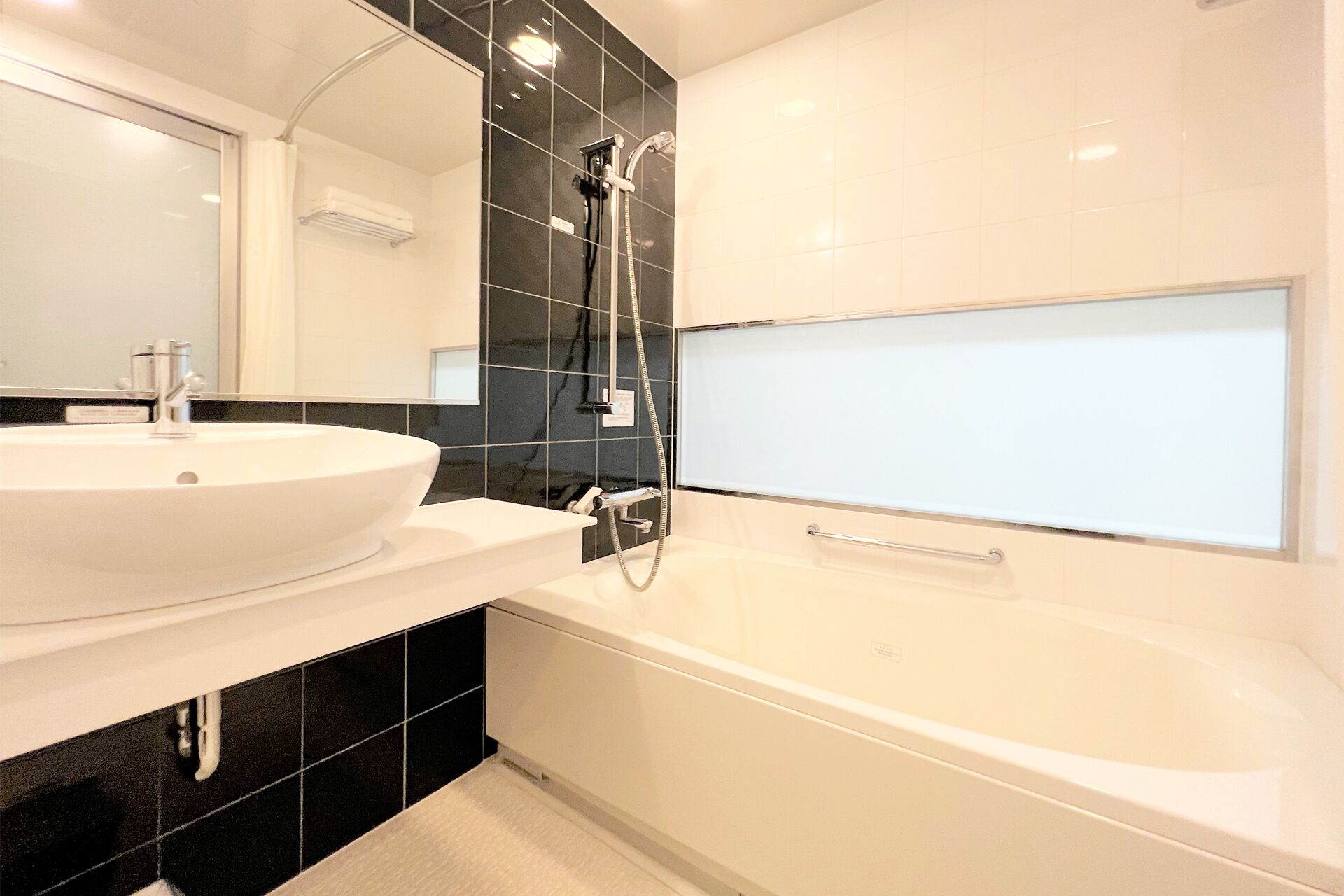 shower, hair dryer, slippers, bidet