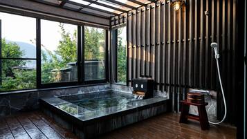 Annex Japanese Western Room -tsubaki- with Fine View bath (Caters to 7years old or older) | Bathroom | Combined shower/tub, spring water tub, free toiletries, hair dryer