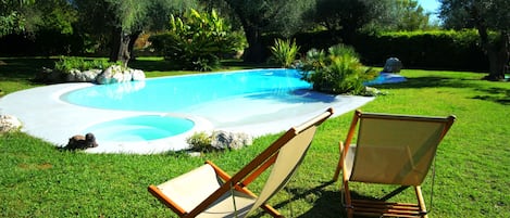 An infinity pool, a heated pool