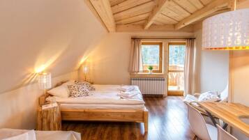 Individually decorated, individually furnished, desk, iron/ironing board