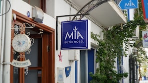 Welcome to MIA Butik Hotel, where a traditional welcome awaits at the entrance.