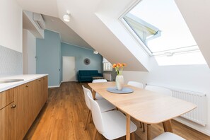 Apartment (Penthouse with Garden View) | Living area | LED TV - Tallinn Apartment Hotel (Tallinn)