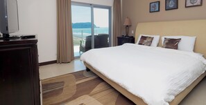 Deluxe Condo, 4 Bedrooms, Terrace, Ocean View | 1 bedroom, in-room safe, desk, iron/ironing board - Condominio Diamante del Sol by CRHR (Jacó)