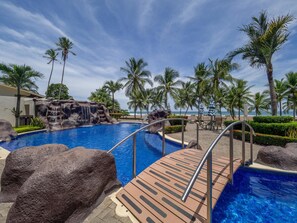 Deluxe Condo, 4 Bedrooms, Terrace, Ocean View | Living area - Condominio Diamante del Sol by CRHR (Jacó)