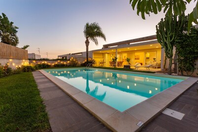 modern villa with pool near the center / sea