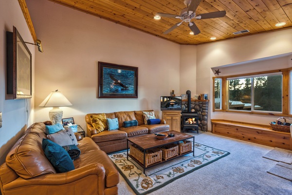 High ceilings, brightly lit.