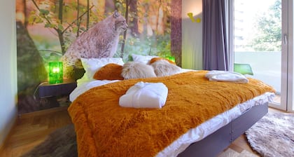 Appartement de vacances élégant avec charme "Harzer" moderne avec sauna et bain