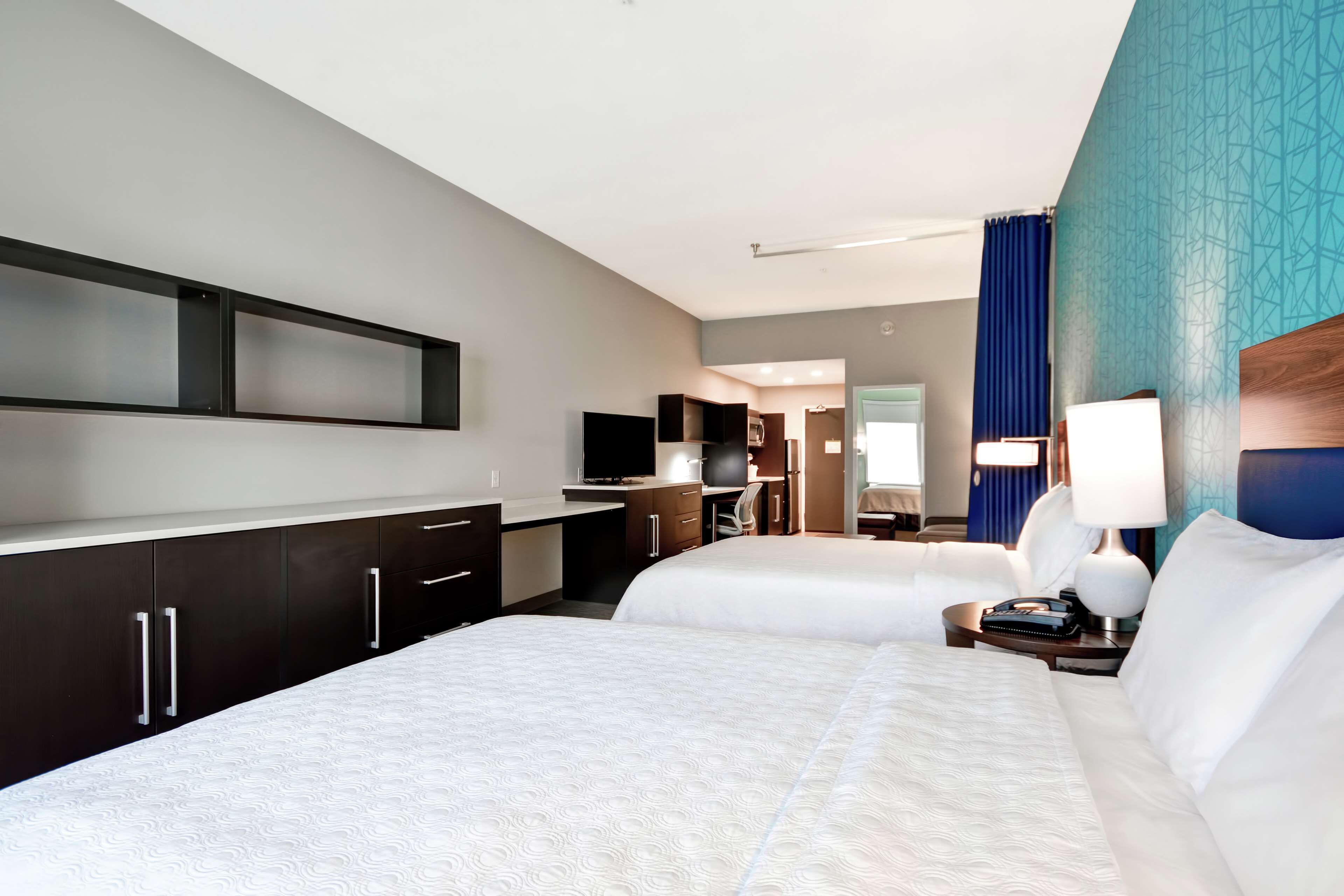 1 bedroom, premium bedding, blackout curtains, iron/ironing board