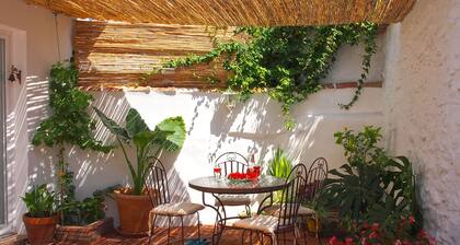 El Patio de Lola, an Andalusian village house with green marble splash pool.