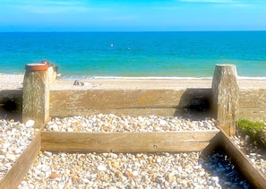 On the beach, beach towels