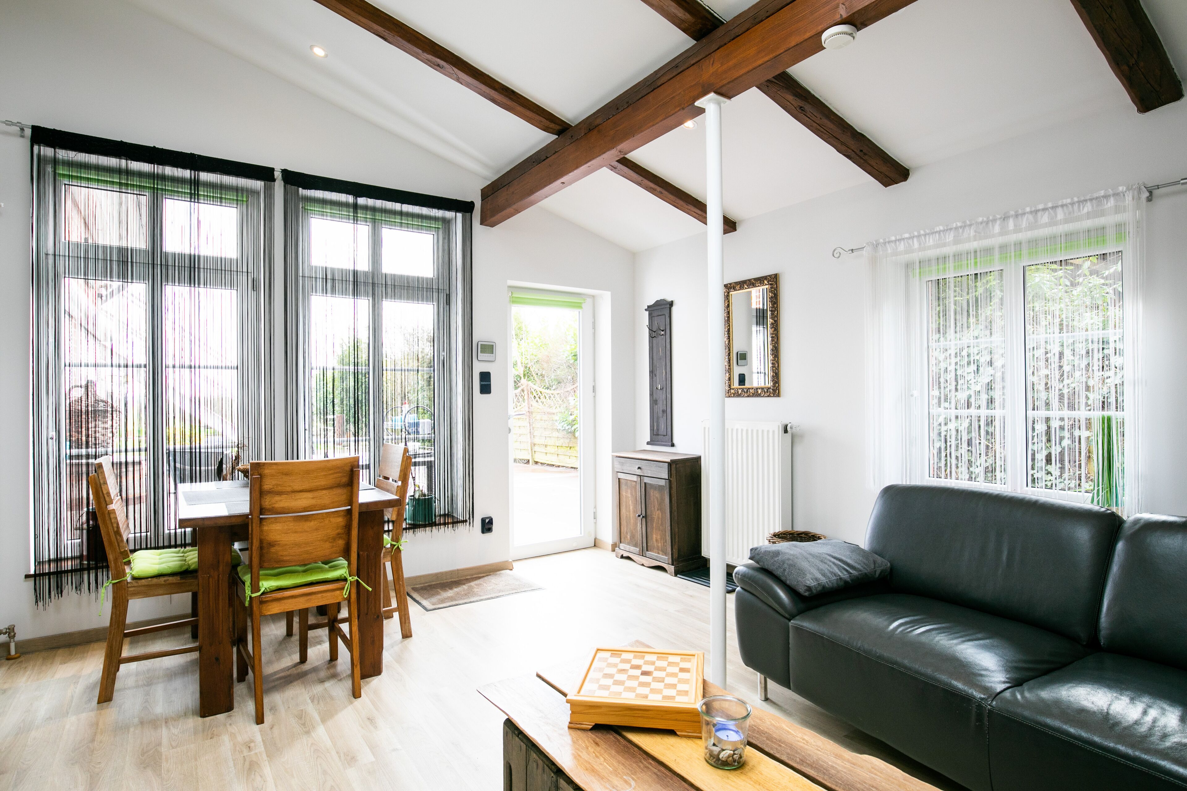 TV, DVD player, books, video library