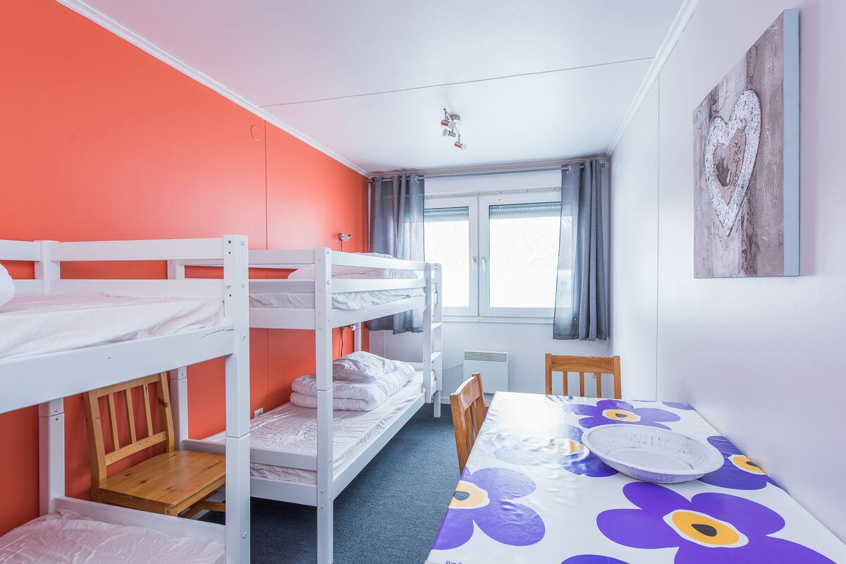 Blackout drapes, cribs (free), WiFi (free), individually decorated