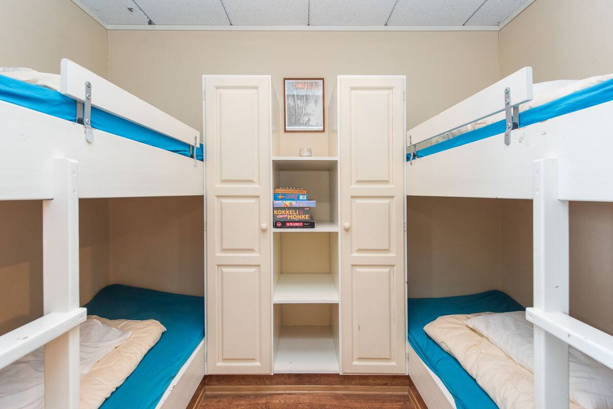 Blackout drapes, cribs (free), WiFi (free), individually decorated