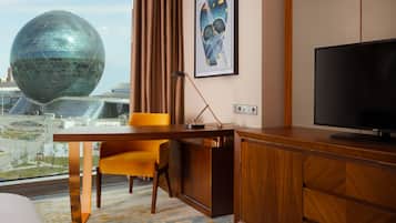 Premium bedding, memory-foam beds, minibar, in-room safe