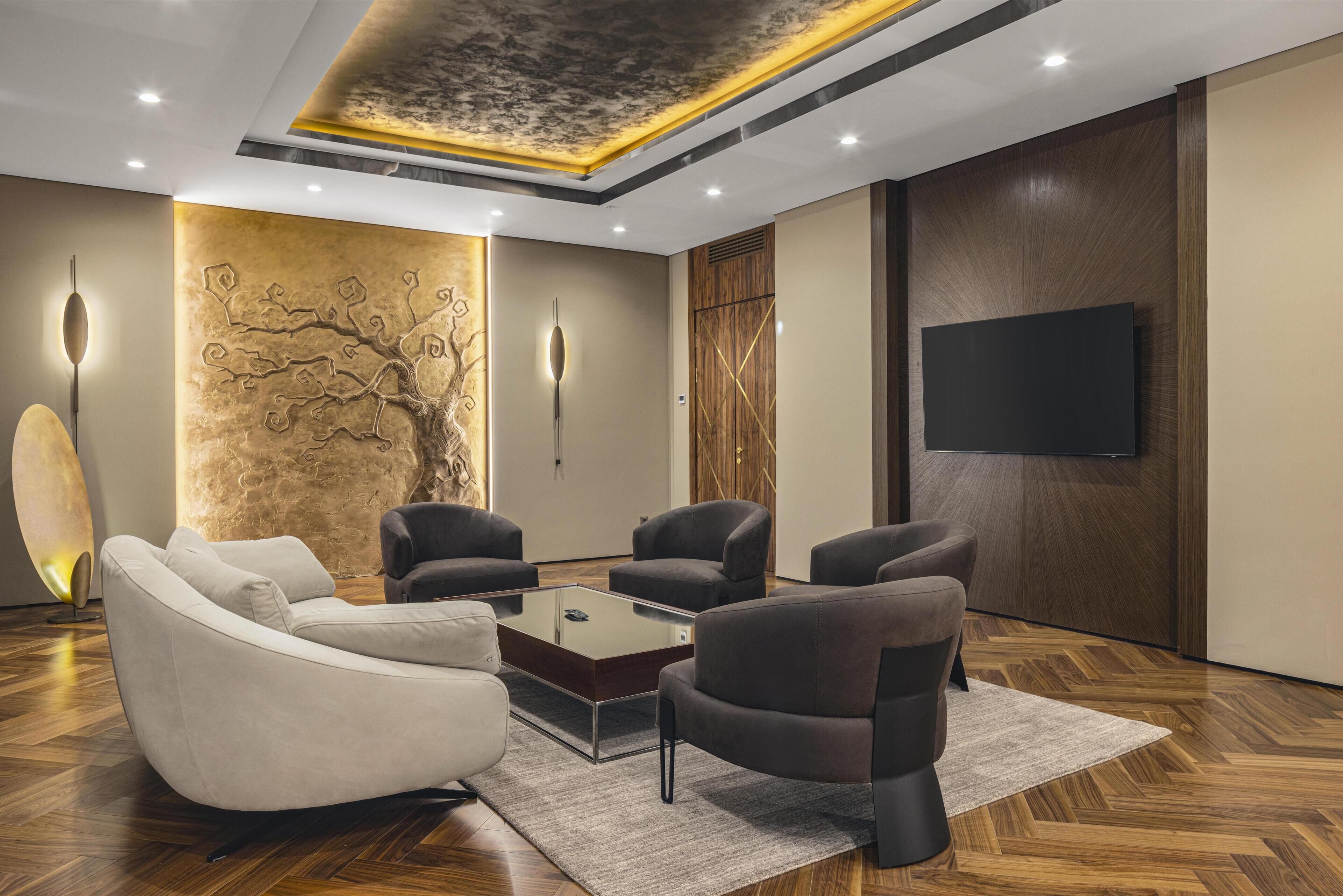 Suite, 1 King Bed | Living area | 40-inch Smart TV with digital channels, TV, MP3 dock