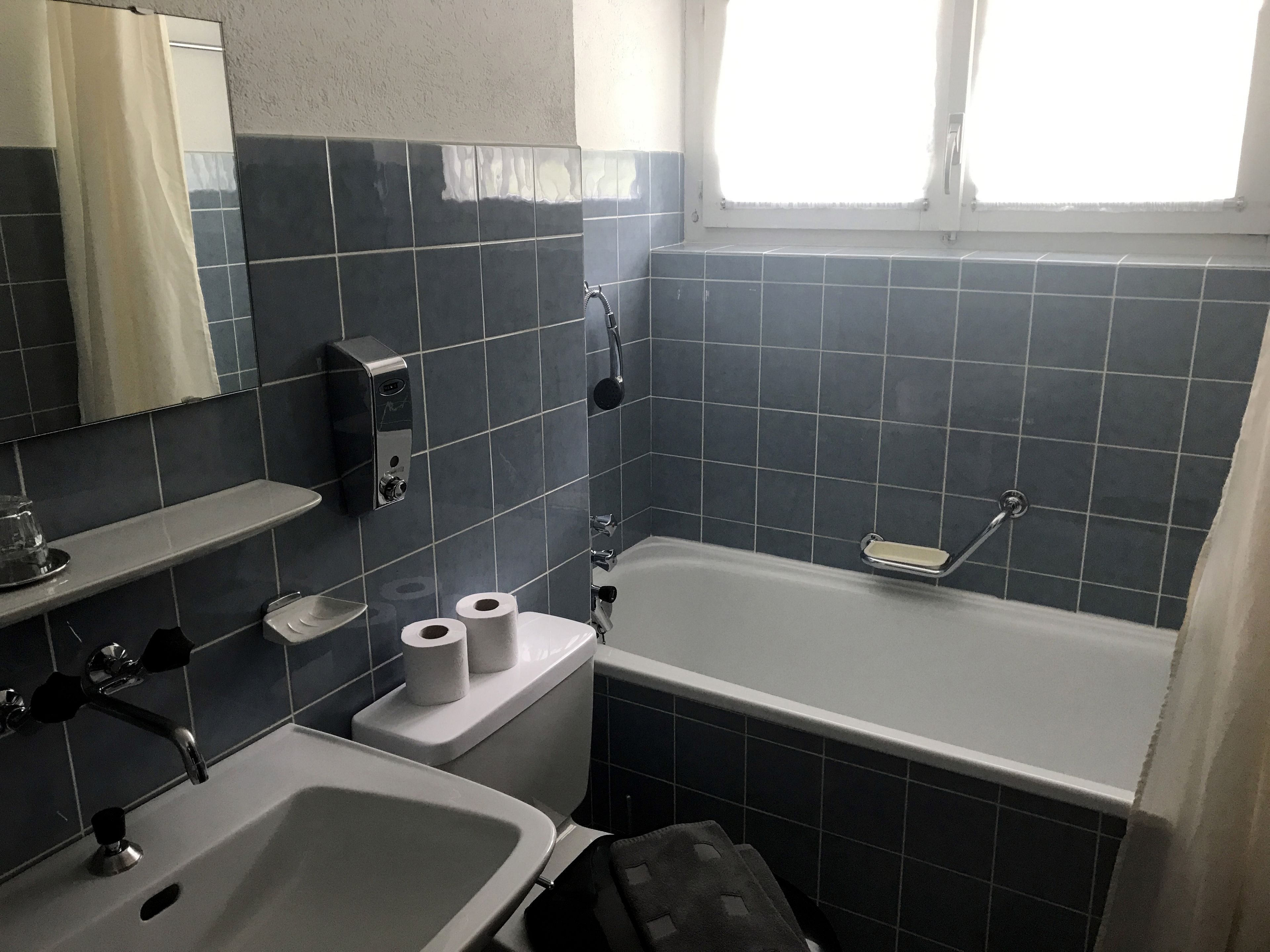 standard triple room, mountain view | bathroom | rainfall showerhead, eco-friendly toiletries, hair dryer, towels