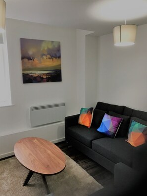 Deluxe Apartment, 1 Bedroom, Marina View | Living area | Flat-screen TV