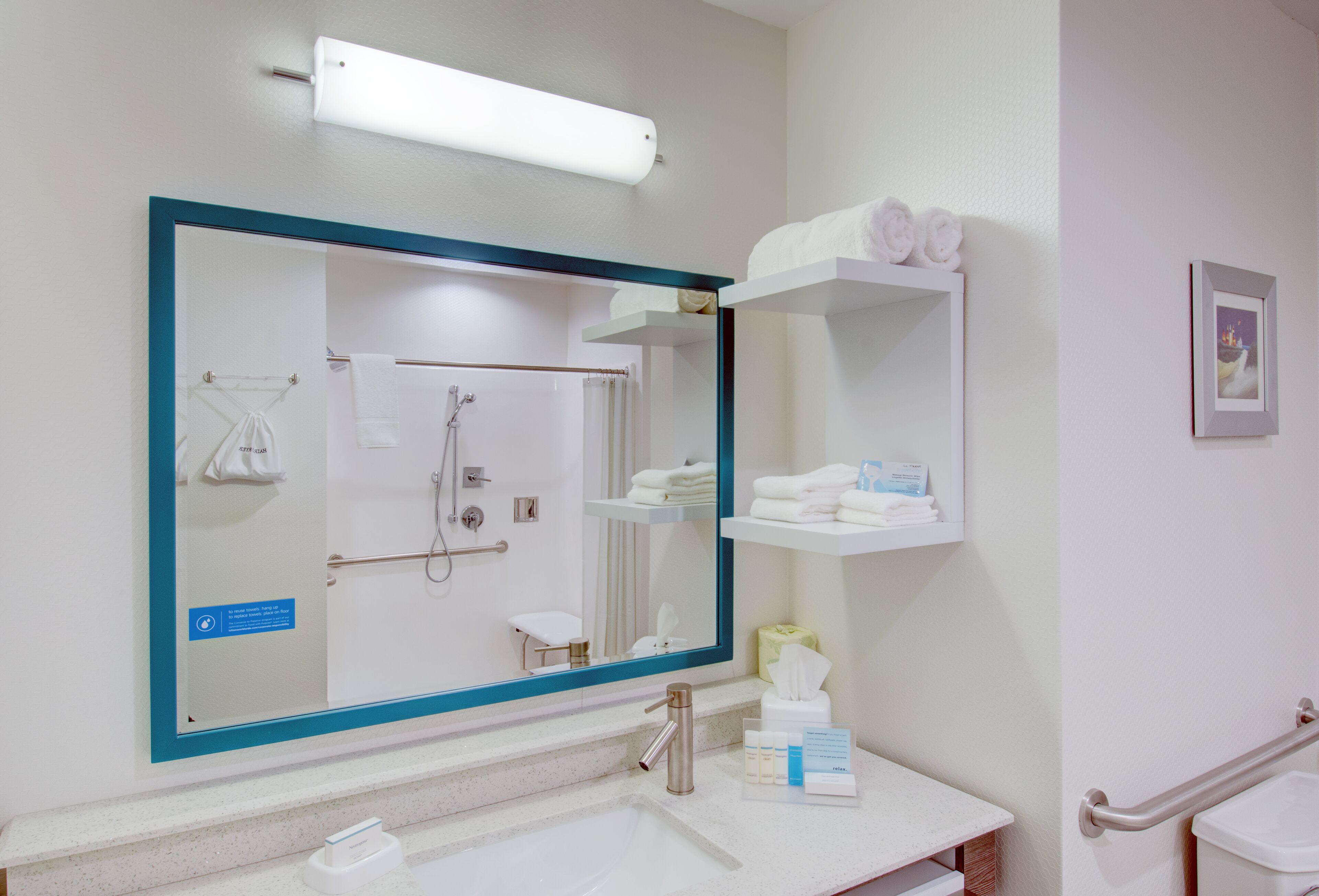 studio, 1 king bed, accessible (hearing) | bathroom | combined shower/bathtub, free toiletries, hair dryer, towels