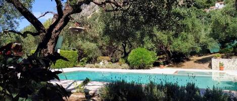 Una piscina al aire libre