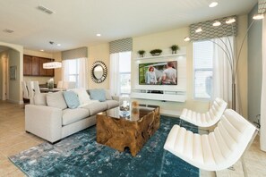5 Bedroom House | Living room | Flat-screen TV - 5 Star Villas at Encore Resort (Kissimmee)