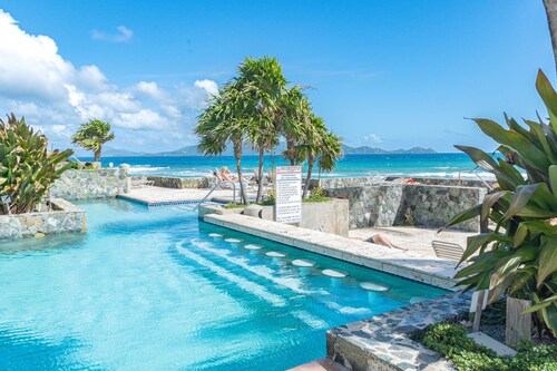 Sea Worthy ~ Breezy & beachfront, steps to the water with views of St John