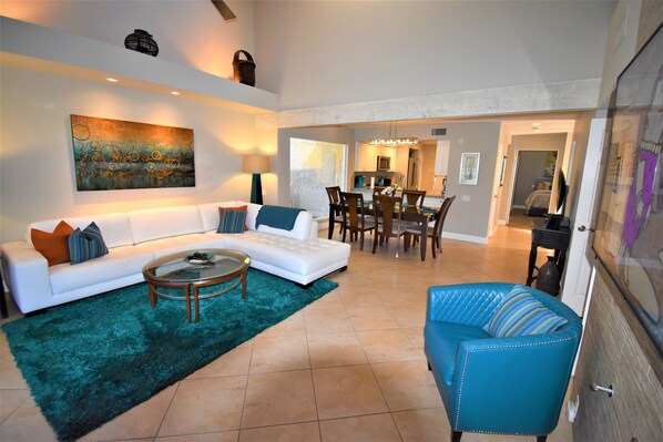 Smart TV, fireplace, printers