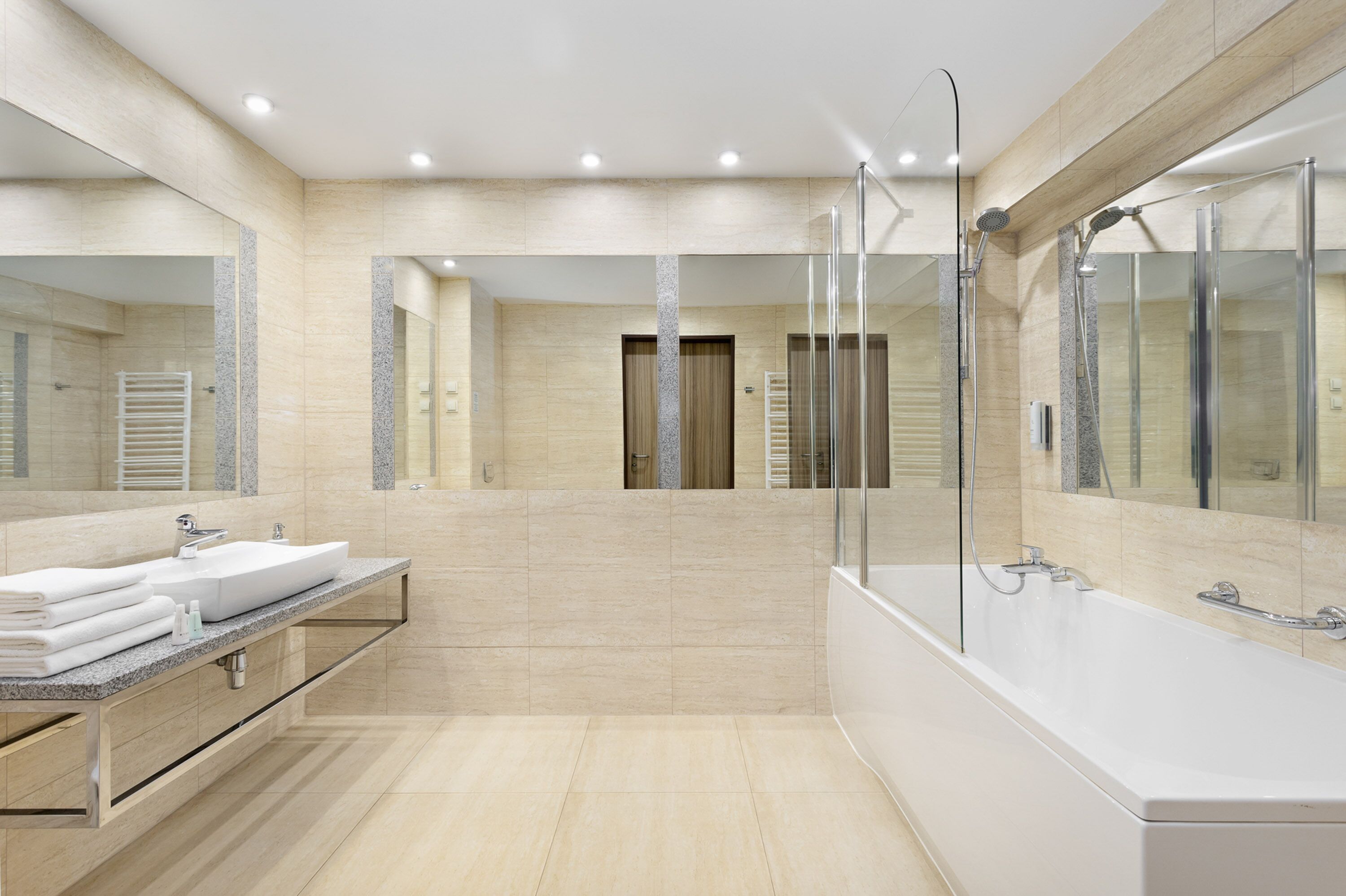 studio, 1 king bed | bathroom | free toiletries, hair dryer, slippers, towels