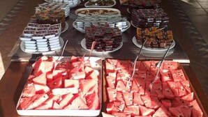 A buffet table with various food items. - Gloria Tibi Hotel Gumbet (Bodrum)