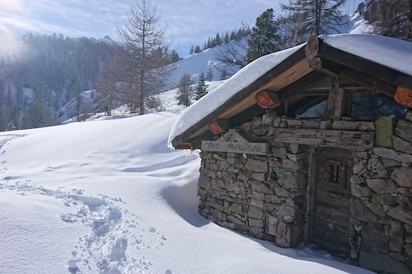 rando raquettes au dessus du chalet à côté du TK du Lièvre