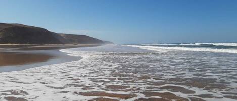 Chaises longues, serviettes de plage