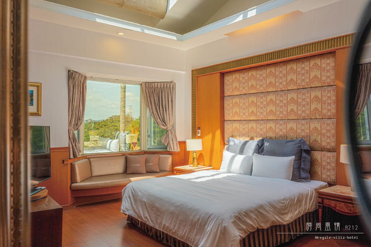 Premium bedding, down comforters, blackout drapes, soundproofing