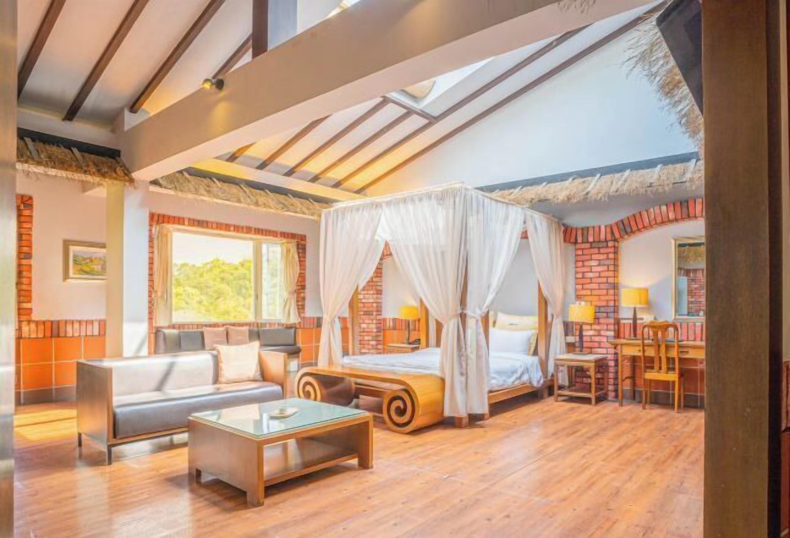 Premium bedding, down comforters, blackout drapes, soundproofing