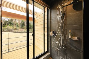 [Annex] Twin Room w/Semi-Open-Air Bath/Adults Only, Non Smoking | Bathroom shower