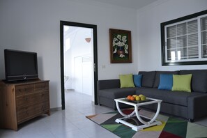 Televisión, chimenea, libros