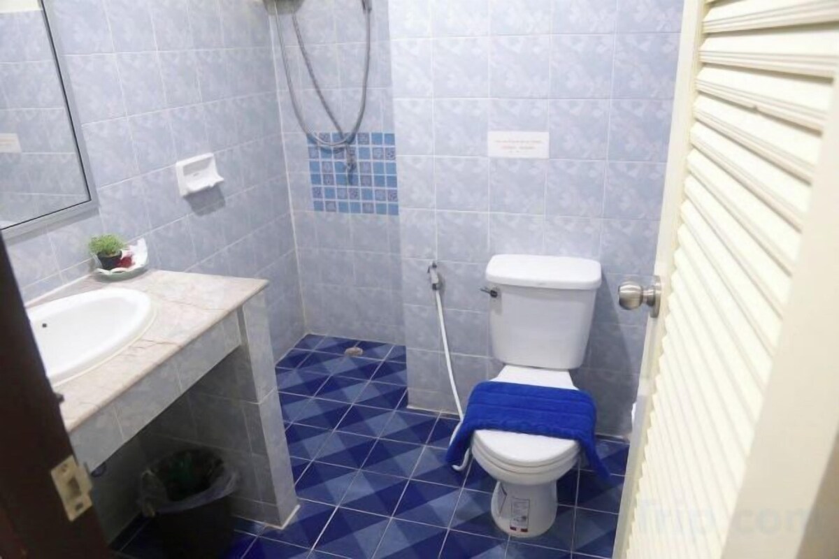 Shower, free toiletries, hair dryer (on request), towels