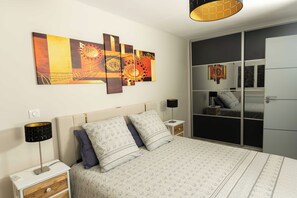2 bedrooms, soundproofing, iron/ironing board, travel crib