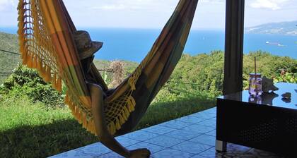 2-room garden apartment with view of the Caribbean Sea